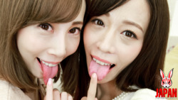 POV!  Double Virtual Lesbian Tongue Kiss Aya KISAKI and Yuri MOMOSE