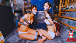 The escape drama of women restrained with duct tape (4K) Mari Kagami and An Komatsu