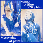 White x blue paint